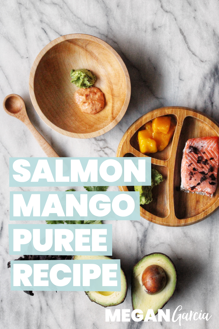 Salmon Mango Puree Recipe With Superfood Avocado 6+ Months | Megan Garcia